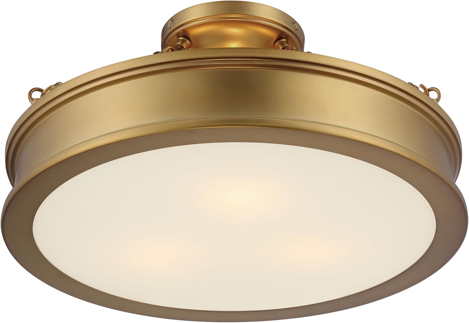 Minka Lavery 4177-249 Harbour Point Semi-Flush, 3-Light, 300 Total Watts, 19-in H x 9.75-in W, Liberty Gold