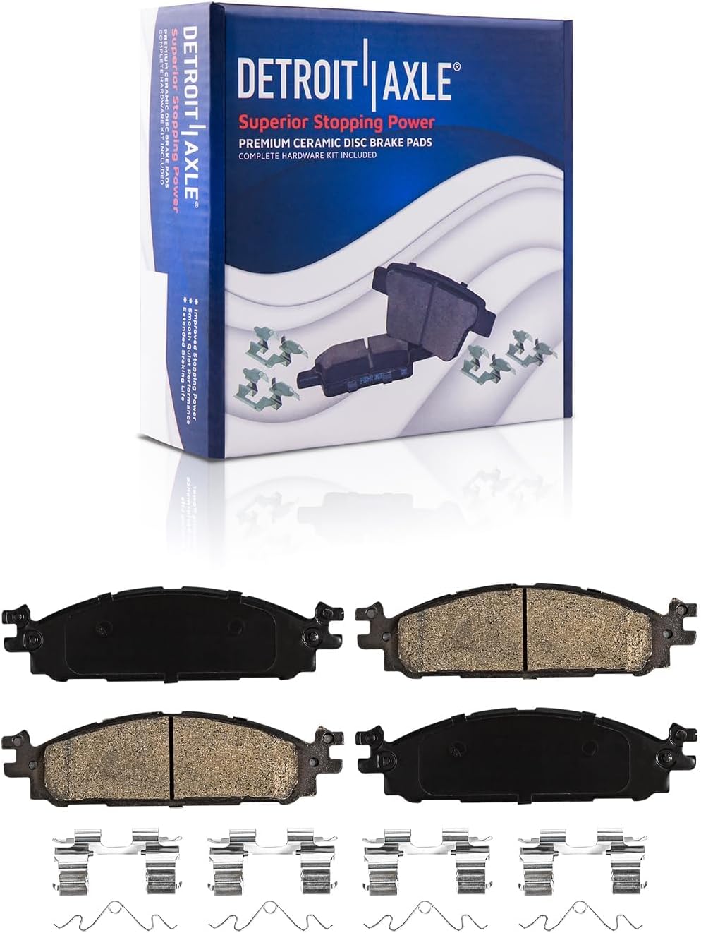 Detroit Axle - Front Brake Kit for 2006-2012 Ford Fusion 2007-2012 Lincoln MKZ 2006-2011 Mercury Milan 2006-2013 Mazda 6, Disc Brake Rotors Ceramic Brakes Pads w/Hardware: 12.80 inch Front Rotor