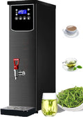 Hot Water Dispenser with Smart Digital Display and Timing, Commercial Hot Water Dispenser with Spigot, Rapid Heating for Restaurant, Hotel, Office Black