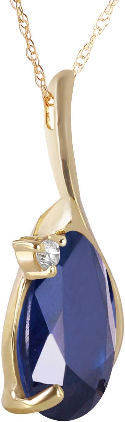 Galaxy Gold GG 2.53 Carat 14k Solid Gold Necklace with Natural Diamond and Sapphire