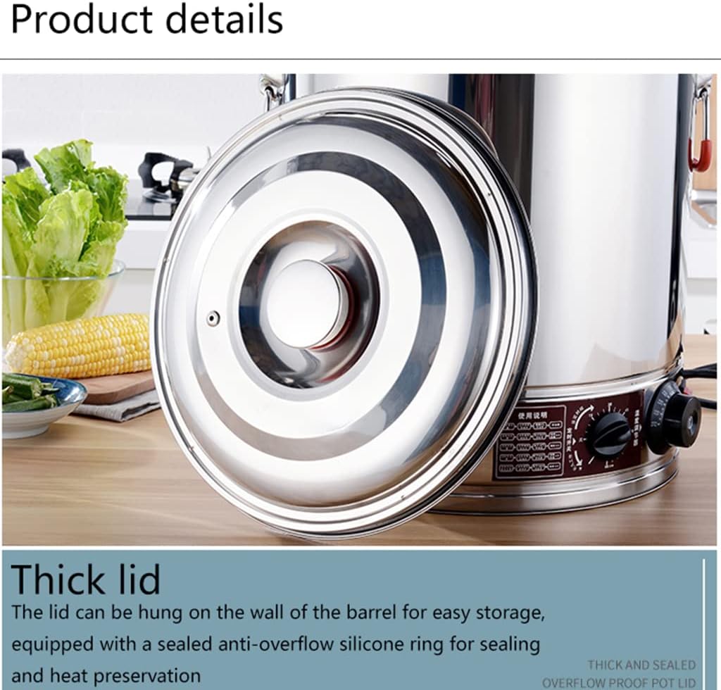 50L Commercial Electric Stainless Steel Hot Water Urn, Large Capacity Tea & Coffee Beverage Dispenser for Restaurants, Catering, and Parties - Efficient Heating Solution