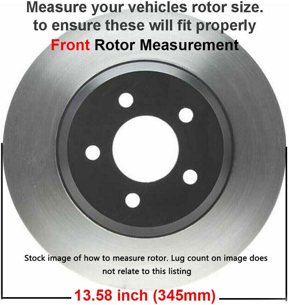 Detroit Axle - Brake Kit for 2016 2017 Cadillac CT6, Drilled and Slotted Disc Brake Rotors Ceramic Brakes Pads with Hardware Replacement: 13.60' inch Front and 12.40' inch Rear Rotor