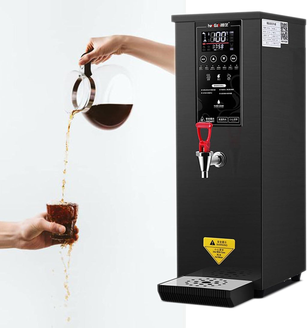 25L Commercial Instant Hot Water Boiler with Automatic Dispenser | 1000W Fast Heating, Energy-Saving, for Catering, Restaurants, Offices Black