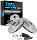 TRQ Front Brake Pad and Rotor Set Ceramic G Coated Vented Rotors Compatible with 2011-2017 Nissan Quest