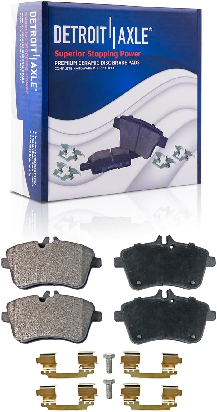 Detroit Axle - Brake Kit for 2006-2009 Mercedes-Benz B200, Disc Brake Rotors 2007 2008 Ceramic Brakes Pads with Hardware Replacement : 11.34' inch Front and 10.16' inch Rear