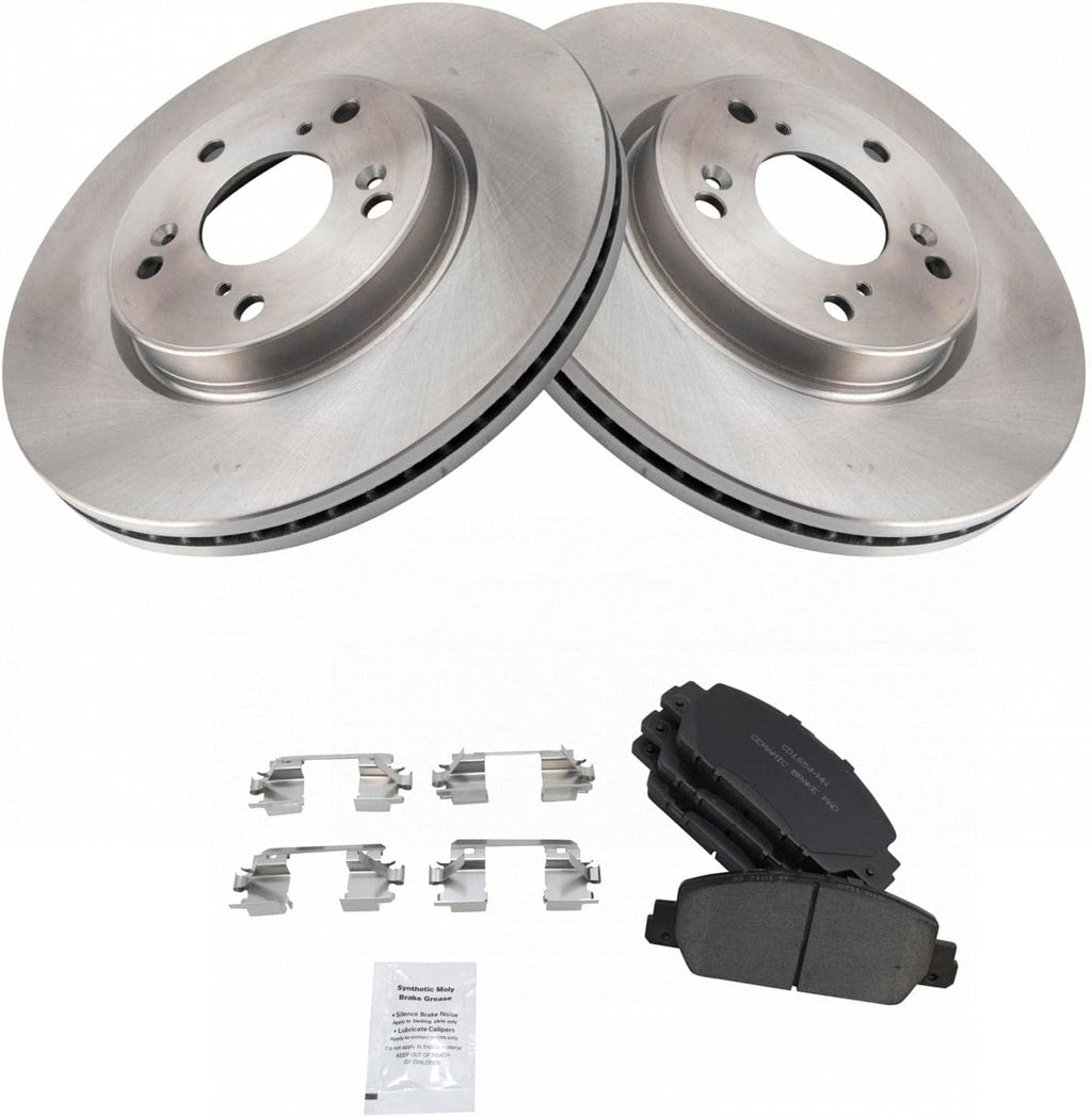 TRQ Front Brake Pad and Rotor Set Ceramic Compatible with 2016-2019 Honda HR-V