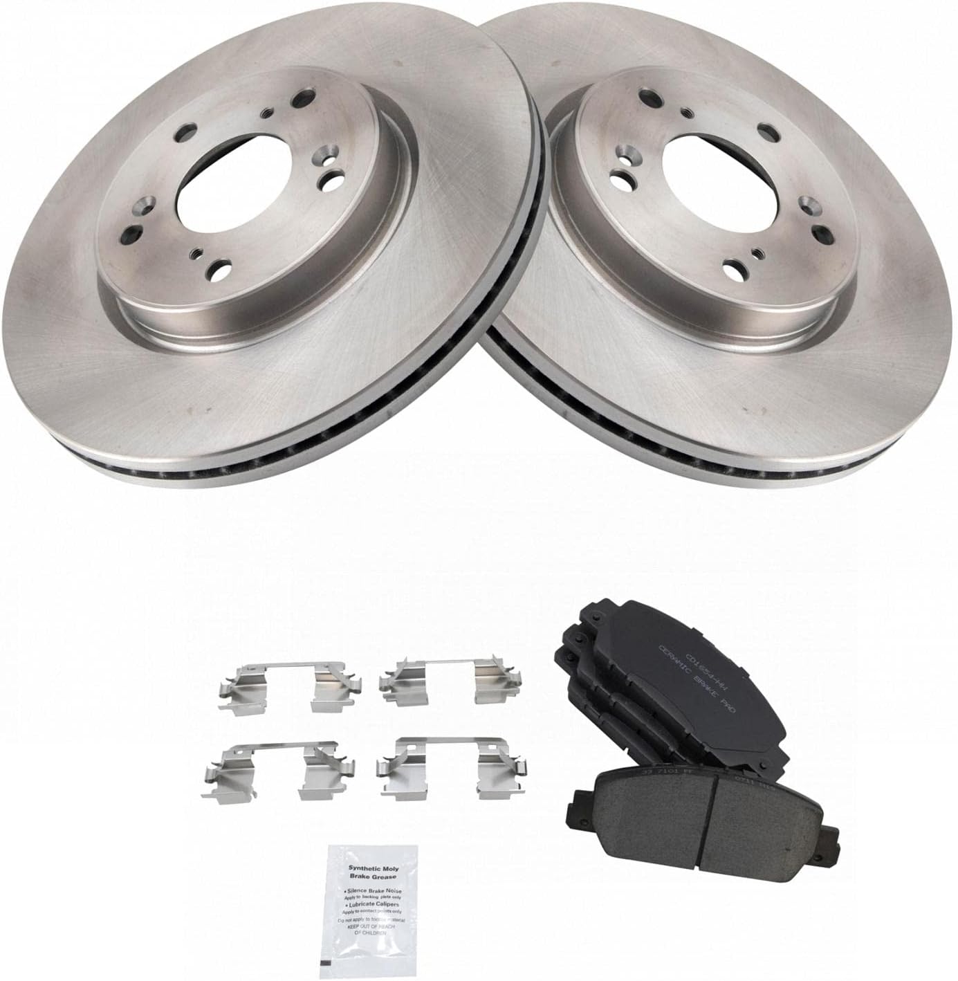 TRQ Front Brake Pad and Rotor Set Ceramic Compatible with 2016-2019 Honda HR-V