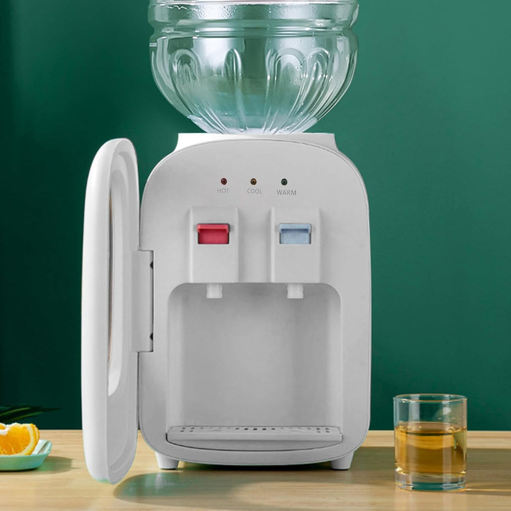 Hot Cold Water Dispenser, Professional Low Noise Dual Use Efficient Small Countertop Water Dispenser for Home and Office, with Food Grade Stainless Steel Liner Heating,