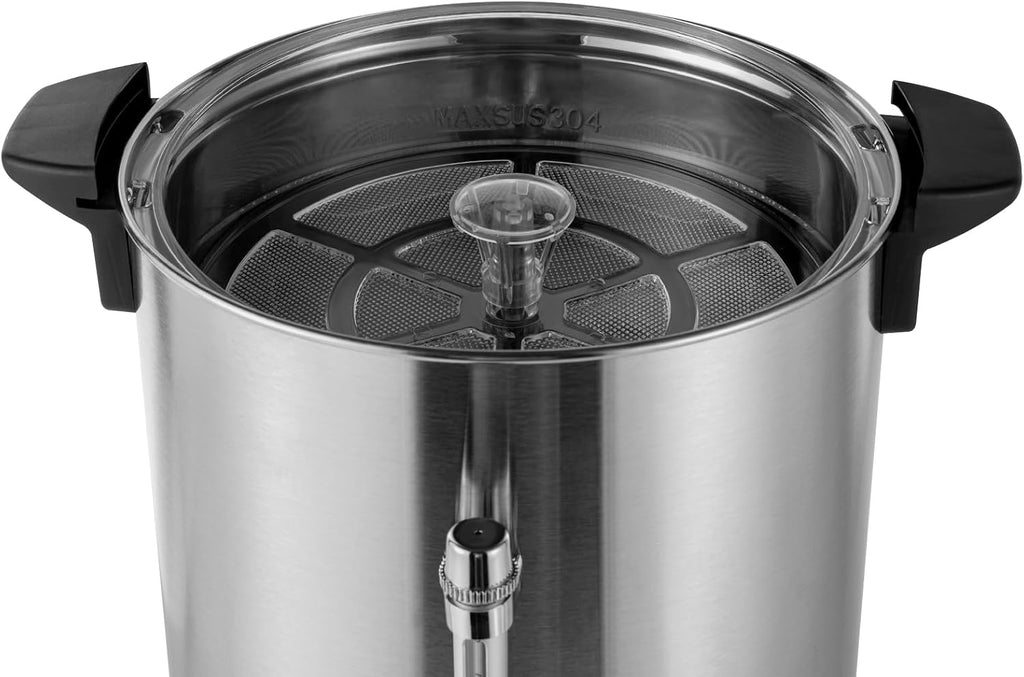 Commercial Coffee Urn & Hot Beverage Dispenser,25L Stainless Steel Large Capacity Hot Water Dispense with Anti-Dry Burn Protection Control Double-Layer Barrel Wall & Thermostable Design for Coffee Tea