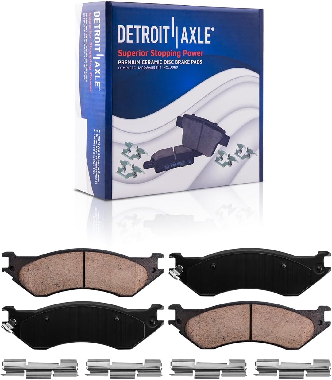 Detroit Axle - Brake Kit for 2003-2008 Dodge Ram 2500 3500 Disc Brake Rotors Ceramic Brakes Pads 2004 2005 2006 2007 Replacement: 13.91' inch 8-LUG Rotor