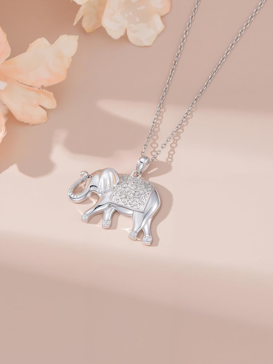 ZBA Natural Diamond Animal Necklaces for Women, 18k Gold Plated 925 Sterling Sliver Fine Jewelry Meaningful Gifts (Color F-G/Clarity I1-I2)