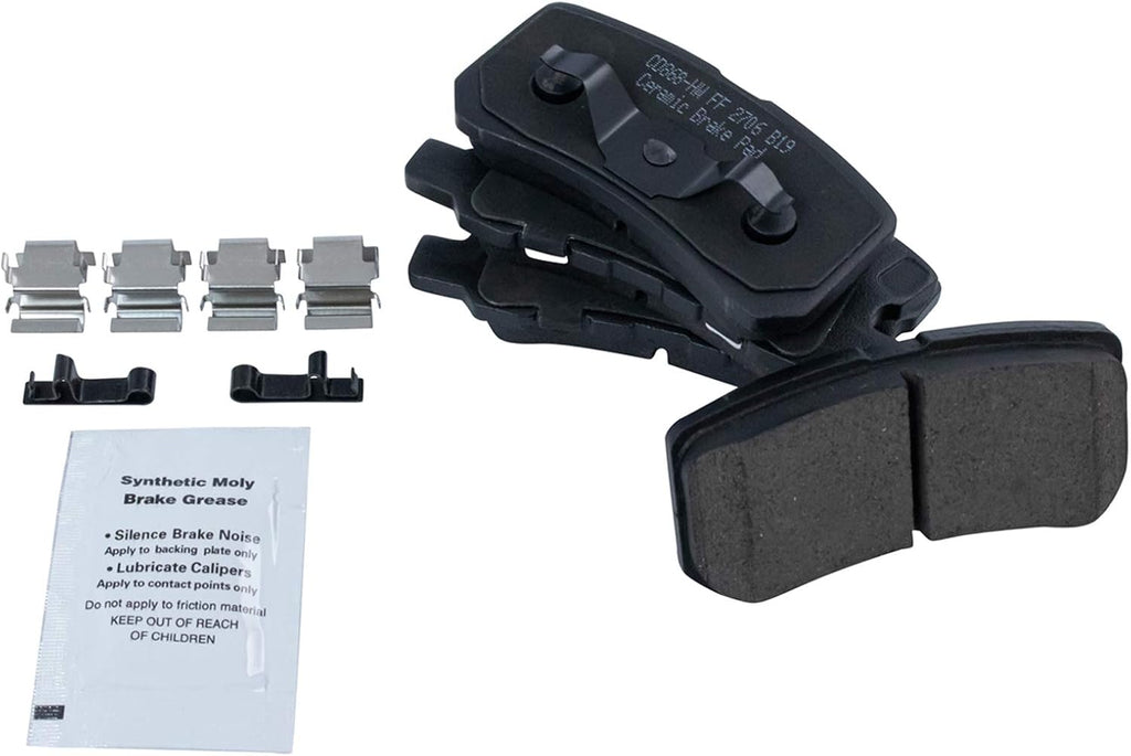 TRQ Front and Rear Brake Pad and Rotor Set Ceramic Compatible with 2007-2010 Chrysler Sebring 2011 200 2008-2014 Dodge Avenger Mitsubishi Lancer 2007-2017 Jeep Compass Patriot 2008-2012 Outlander