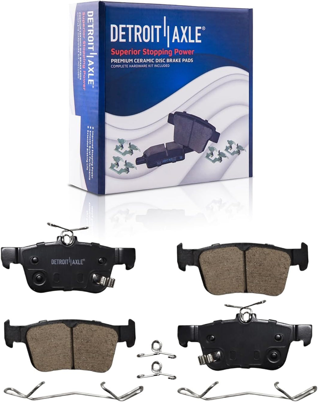 Detroit Axle - 8pc Brake Kit for 2016-2021 Honda Civic, Disc Brake Rotors Ceramic Brakes Pads with Hardware 2017 2018 2019 2020 Replacement : 11.10' inch Front and 10.24' inch Rear Rotor