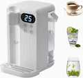 Countertop Water Dispenser, 3 Stage Water Filter & Adjustable Instant Hot Water | Easy Access Refillable 3L Tank | Tall 11.81' Dispense Height, LED Touch Controls (White)