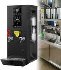 Commercial Water Boiler, Automatic Hot Water Dispenser with Water Connection & Drip Tray, Stepping Type Boiling Water Machine, for Offices, Restaurants, Milk Tea Stores,Black
