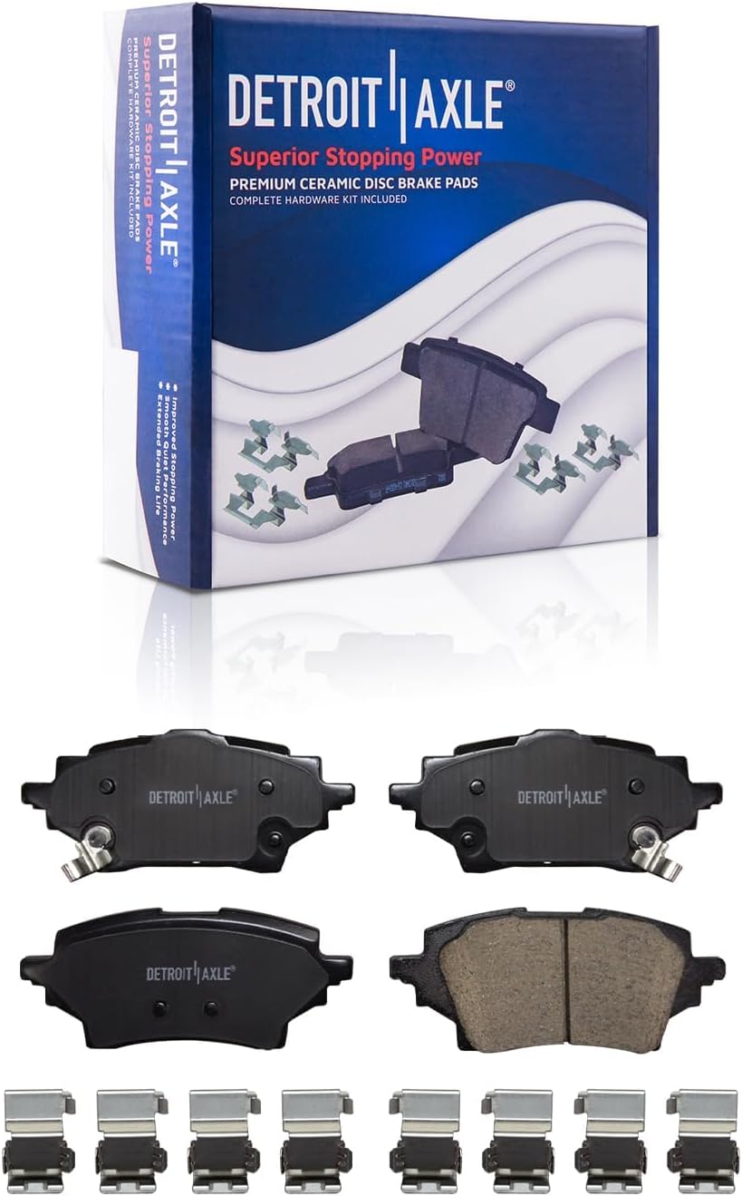 Detroit Axle - Brake Kit for Toyota 2019-2022 C-HR Disc Brake Rotors 2021 Ceramic Brakes Pads with Hardware Replacement : 12.01' inch Front and 11.50' inch Rear Rotor