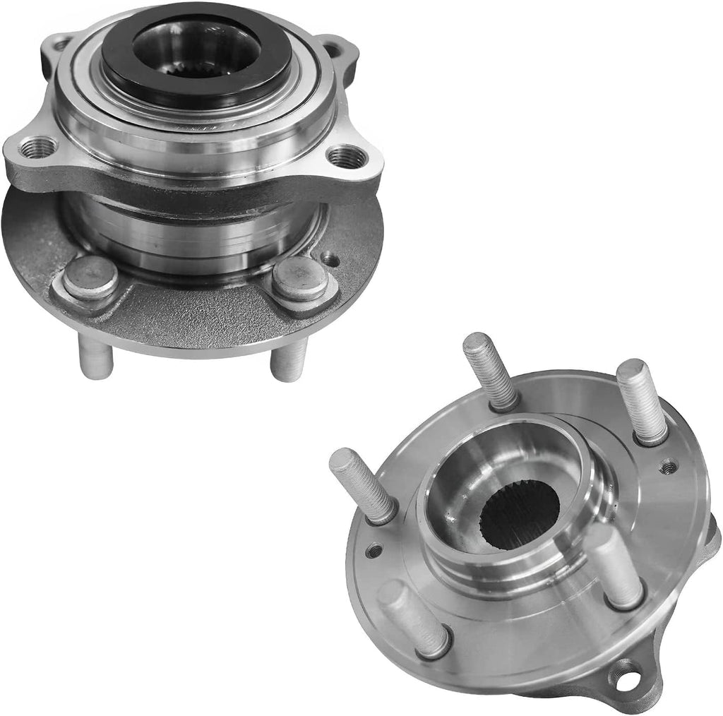 Detroit Axle - Front Brake Kit for 16-20 Hyundai Tucson, 17-20 Kia Sportage, 12.00'' inch Drilled & Slotted Brake Rotors Ceramic Brake Pads Wheel Bearing & Hubs 2017 2018 2019 2020 Replacement
