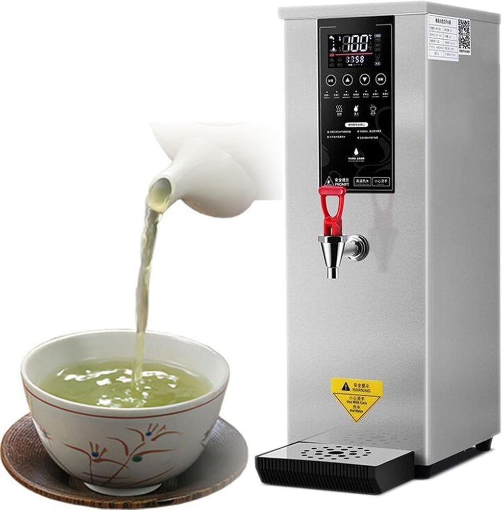 Hot Water Dispenser, 1000W Commercial Hot Water Boiler, 60L/H Large Hot Beverage Dispenser with 304 Stainless Steel Inner, HD LED Screen for Hotels, Restaurants, Bars Silver