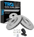 TRQ Front Brake Pad and Rotor Set Ceramic G Coated Vented Rotors Compatible with 2014-2022 Jeep Cherokee 2015-2017 Chrysler 200