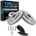 TRQ Front Brake Pad and Rotor Set Ceramic G Coated Rotors Compatible with 2003-2011 Ford Crown Victoria Lincoln Town Car Mercury Grand Marquis 2003-2004 Marauder