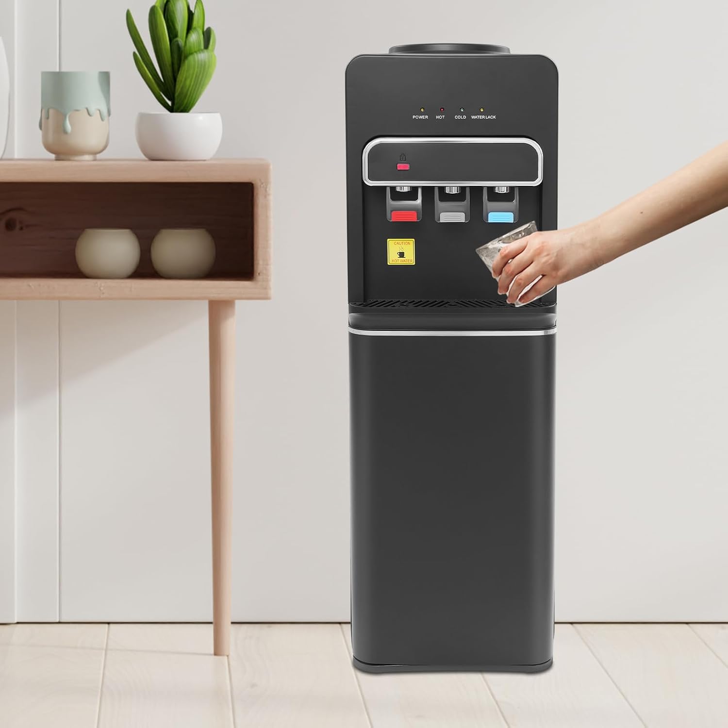 Bottom Loading Water Cooler Dispenser, Water Dispenser for 5 Gallon Bottle, 3 Temperature Settings, Floor Standing Hot and Cold Water Dispenser for Home, Office Use