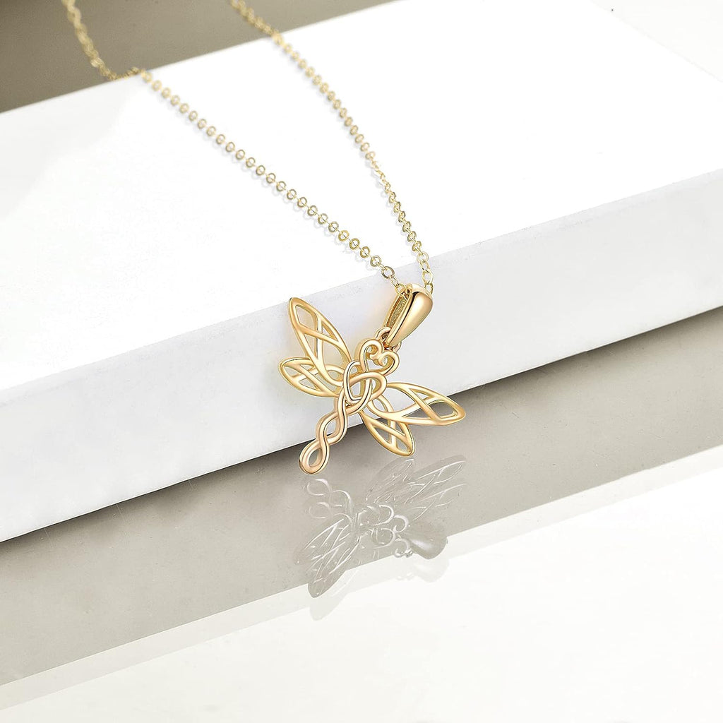 KECHO 14K Gold Red Cardinal/Hummingbird/Ladybug/Dragonfly Necklace Gifts for Women Pendant Memorial Jewelry