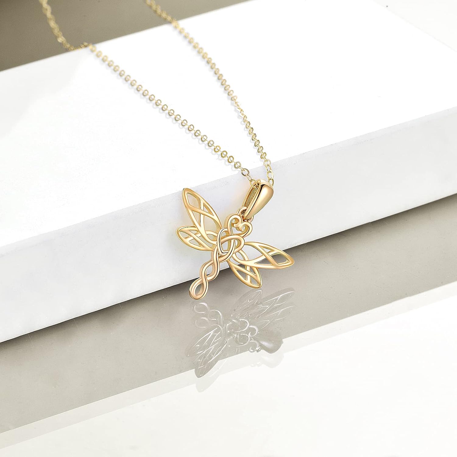KECHO 14K Gold Red Cardinal/Hummingbird/Ladybug/Dragonfly Necklace Gifts for Women Pendant Memorial Jewelry