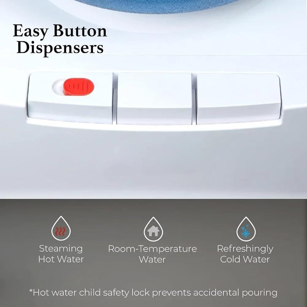 Water Dispenser Top Mounted Hot and Cold Water Dispenser 5 Gallon Including Child Safety Lock Suitable for Home and Office Dispensers(Bottles not Included)
