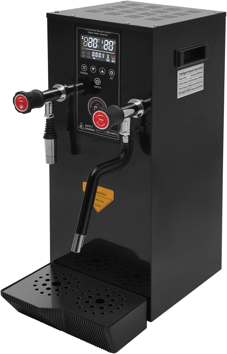 Step-Heating Commercial Hot Water Dispenser Countertop 3000W Fast Ready Water Boiler Machine Automatic 12L Water Boiler for Restaurant, Home, Office(12L,Black)