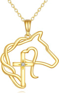 KECHO Christmas Gifts 14k Solid Gold Animals Necklace for Women Giraffe Bee Elephant Ladybug Koala Axolotl Horse Unicorn Cat Necklaces Pendant Jewelry Mothers Day Birthday for Mom Wife Friends