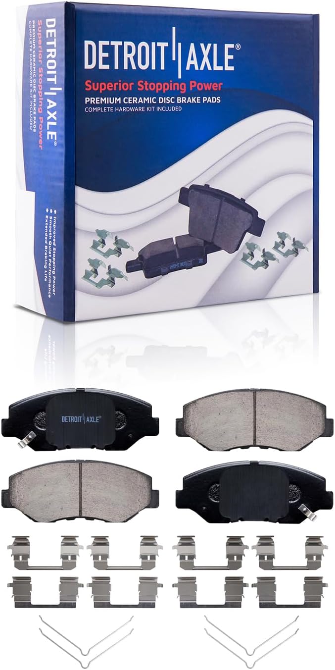 Detroit Axle - 8pc Brake Kit for 2016-2021 Honda Civic, Disc Brake Rotors Ceramic Brakes Pads with Hardware 2017 2018 2019 2020 Replacement : 11.10' inch Front and 10.24' inch Rear Rotor