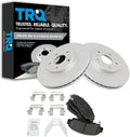 TRQ Front Ceramic Brake Pad and Rotor Set Coated Compatible with 2011-2014 Acura TSX, 2011-2012 Honda Accord EX 4 Door Sedan, 2011-2012 Honda Accord EX 2 Door Coupe
