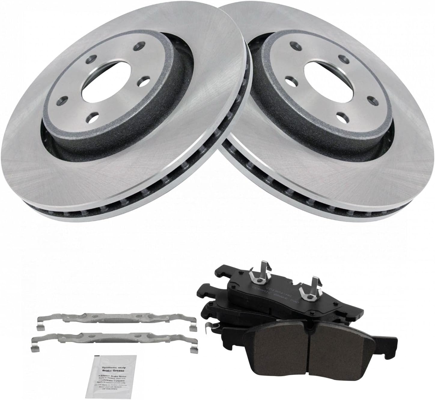 TRQ Front Brake Pad and Rotor Set Ceramic Vented Rotors Compatible with 2012-2020 Dodge Durango Jeep Grand Cherokee
