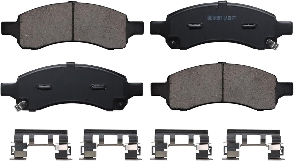 Detroit Axle - RWD Front Brake Kit for 09-12 Chevrolet Colorado GMC Canyon, Drilled & Slotted Brake Rotors Ceramic Brake Pads Wheel Bearing and Hubs 2009 2010 2011 2012 Replacement