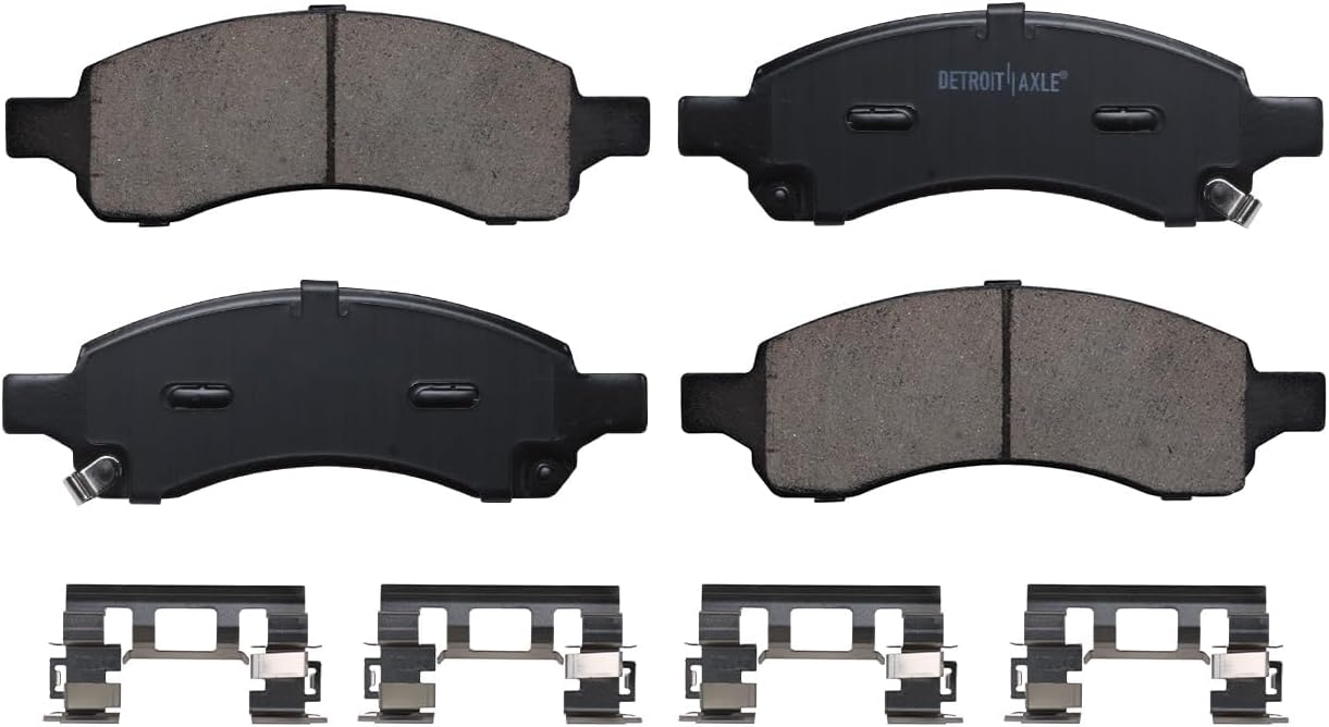 Detroit Axle - RWD Front Brake Kit for 09-12 Chevrolet Colorado GMC Canyon, Drilled & Slotted Brake Rotors Ceramic Brake Pads Wheel Bearing and Hubs 2009 2010 2011 2012 Replacement