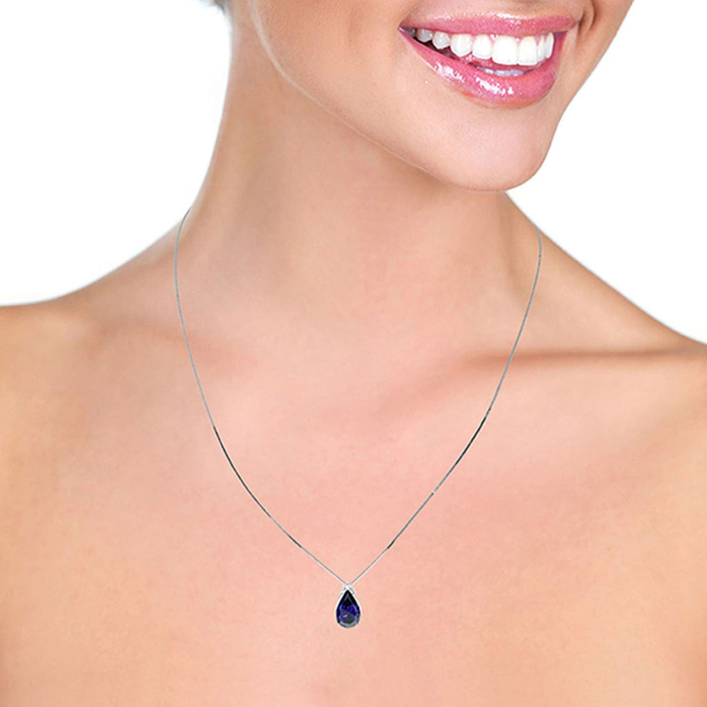 Galaxy Gold 14K Solid Gold Natural Sapphire Pendant Necklace for Women - Yellow Gold Fine Jewelry