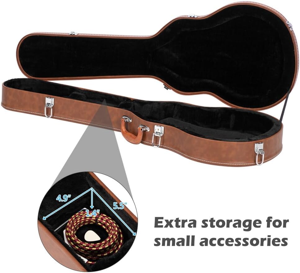 AW Les Paul Electric Guitar Hard Case for Gibson Les Paul Guitars LP Style Guitar Hard Shell Bulge Surface Lockable