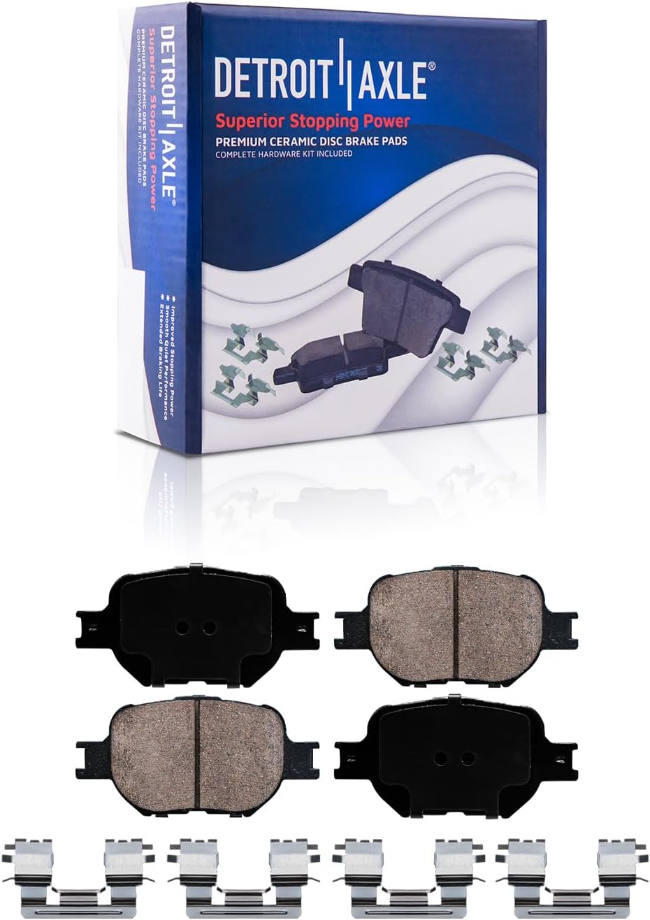 Detroit Axle - Brake Kit for 2005-2010 Scion TC Front & Rear Disc Brake Rotors Ceramic Brakes Pads w/Hardware 2006 2007 2008 2009 Replacement