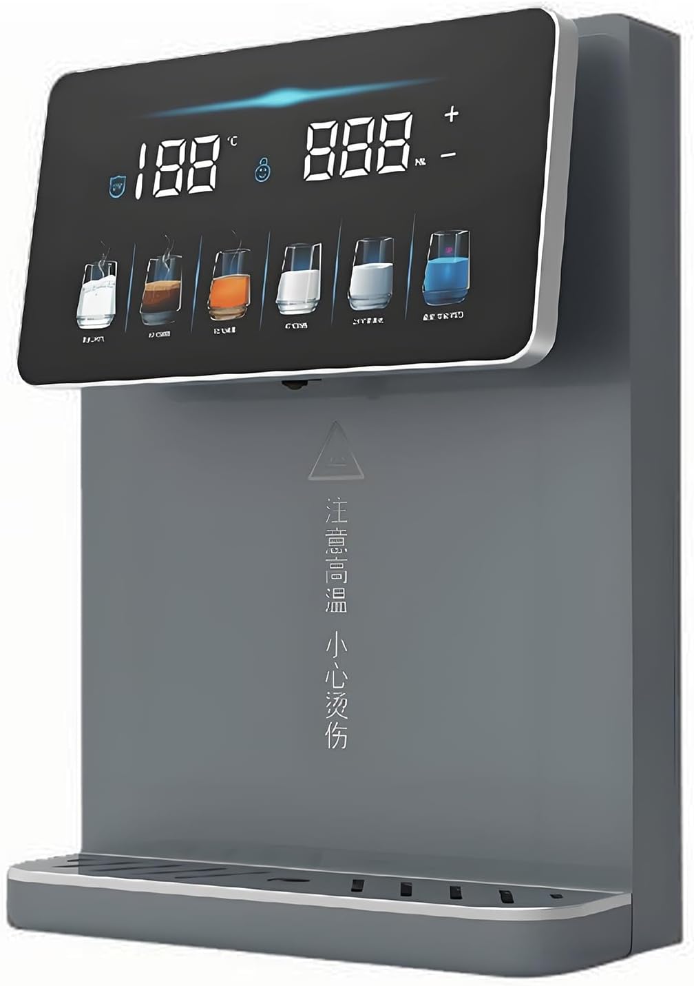 Wall-Mounted Mains Fed Unit Water Dispenser, Automatic Kitchen Cold Despenser with Safety Children's Lock, Hot Water 20L/h, for House Hold/Office(Gray)