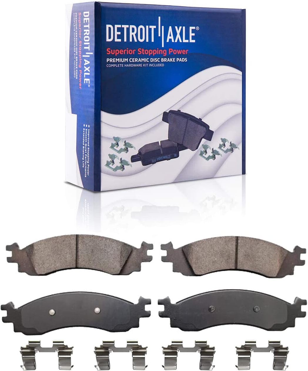 Detroit Axle - Brake Kit for 06-10 Ford Explorer Sport Trac Mercury Mountaineer, Front and Rear Drilled & Slotted Brake Rotors Ceramic Brake Pads Wheel Lug Nuts 2006 2007 2008 2009 2010 Replacement