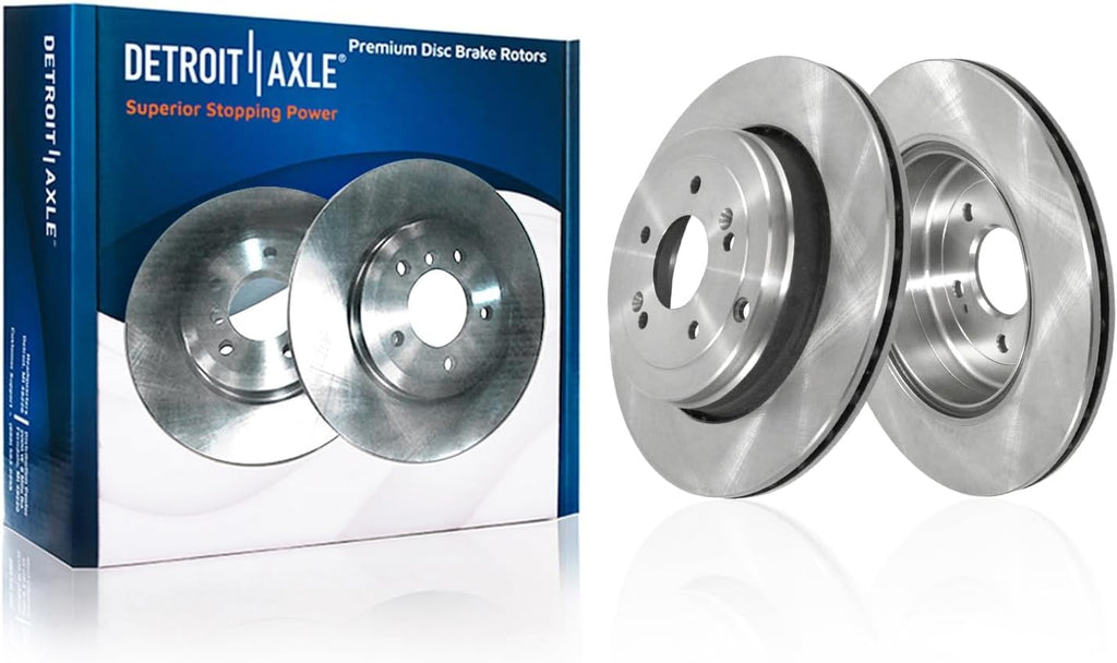 Detroit Axle - Brake Kit for Hyundai 10-16 Genesis Coupe 13.39' inch Front and 12.99' inch Rear Disc Brake Rotors Ceramic Brake Pads with Hardware 2010 2011 2012 2013 2014 2015 2016 Replacement