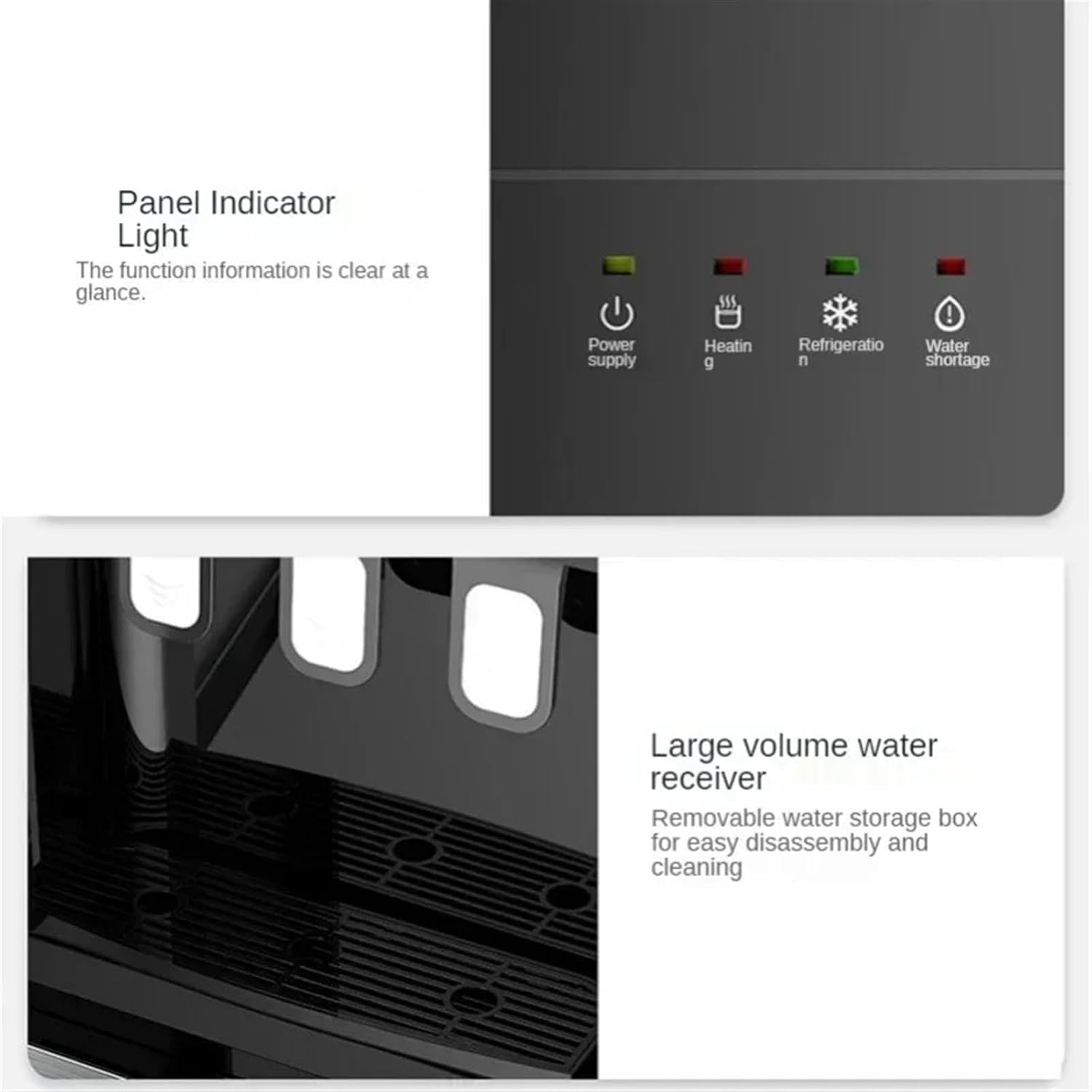 Water Dispenser Electric Water Dispenser Vertical Living Room Integrated Cooling and Heating Machine Gadgets for Home Water Bottle Water Cooler Dispenser(Ice-Warm-Hot-E)