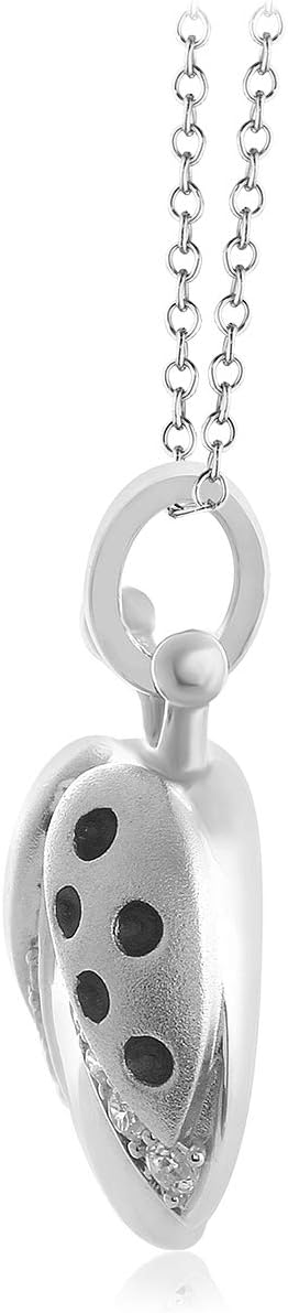 0.12 Cttw Moissanite Delicate Ladybug Pendant Necklace Jewelry Gifts for Women with 18' Inch Chain In 14K White Gold Over Sterling Silver (D Color & VVS1 / VVS2 Clarity)