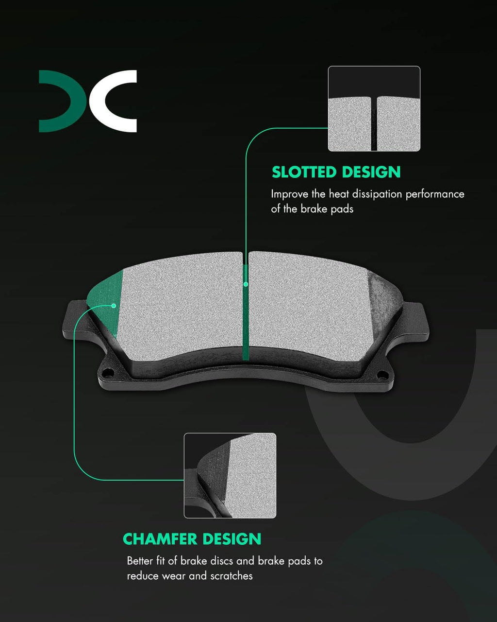 SCITOO - Brake Kits For Chevy For Cruze 2011-2015,For Chevy For Cruze Limited 2016,For Sonic 2012-2017 Front Disc Brake Rotors and Ceramic Brakes Pads Replacement: 55185;D1522-8730