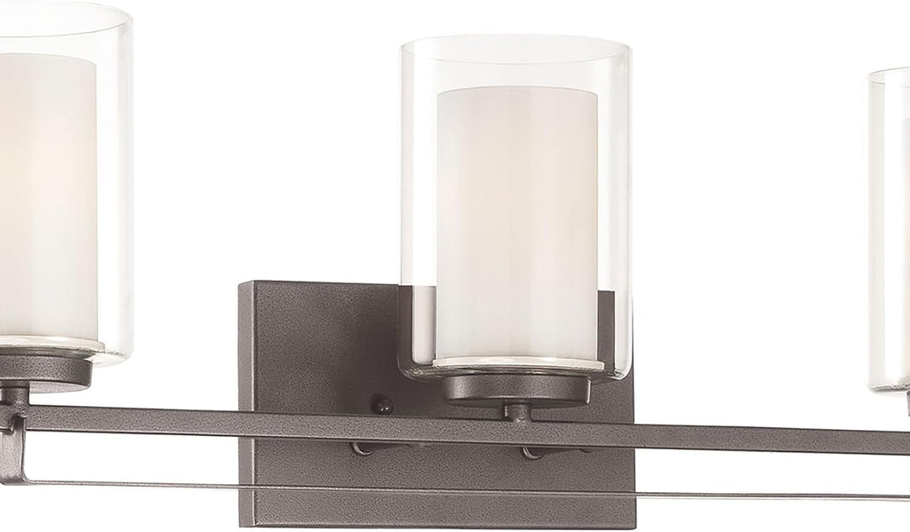 Minka Lavery 6103-172 Parsons Studio Vanity Bath Light, 3-Light, 300 Total Watts, 24-in H x 8.75-in W, Smoked Iron
