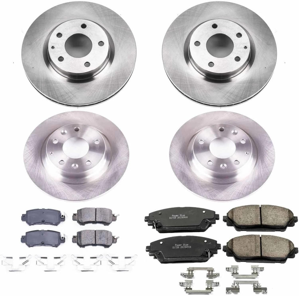 PowerStop Front and Rear Brake Kit for Mazda CX-3 2016-18 - Z17 Ceramic Brake Pads & Disc Rotors Replacement, KOE7607
