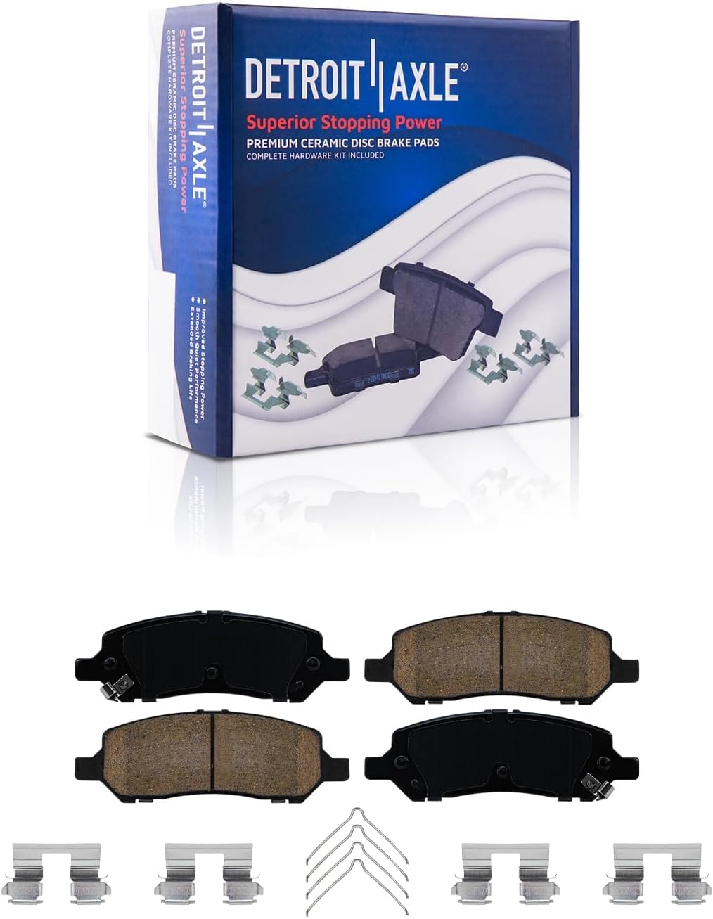 Detroit Axle - Brake Kit for 2013 2014 2015 2016 Dodge Dart, Disc Brake Rotors Ceramic Brakes Pads with Hardware Replacement : 12.00' inch Front and 10.39' inch Rear Rotor