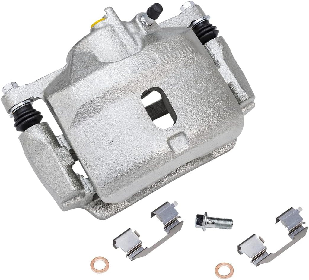 Detroit Axle - 5pc Front Drilled Rotors Brake Pads Left Caliper Replacement for 1996-2005 Honda Civic 2010-2014 Insight 1997-2000 Acura EL: 10.32'' inch Rotor