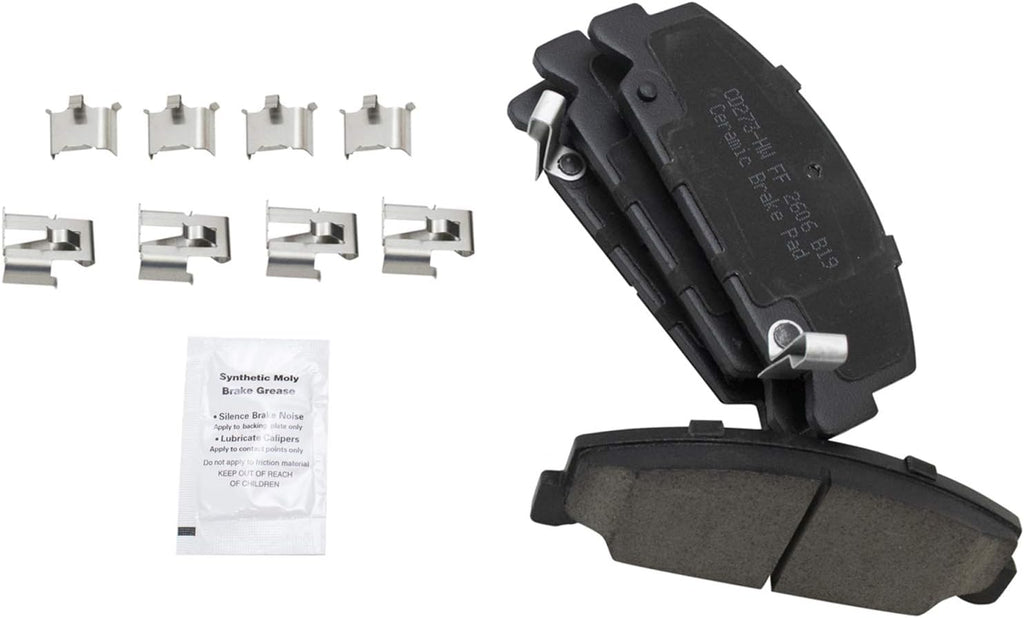 TRQ Front Brake Pad and Rotor Set Ceramic Vented Rotors Calipers Compatible with 1990-2000 Honda Civic 1993-1997 Civic del Sol 1990-1991 CRX