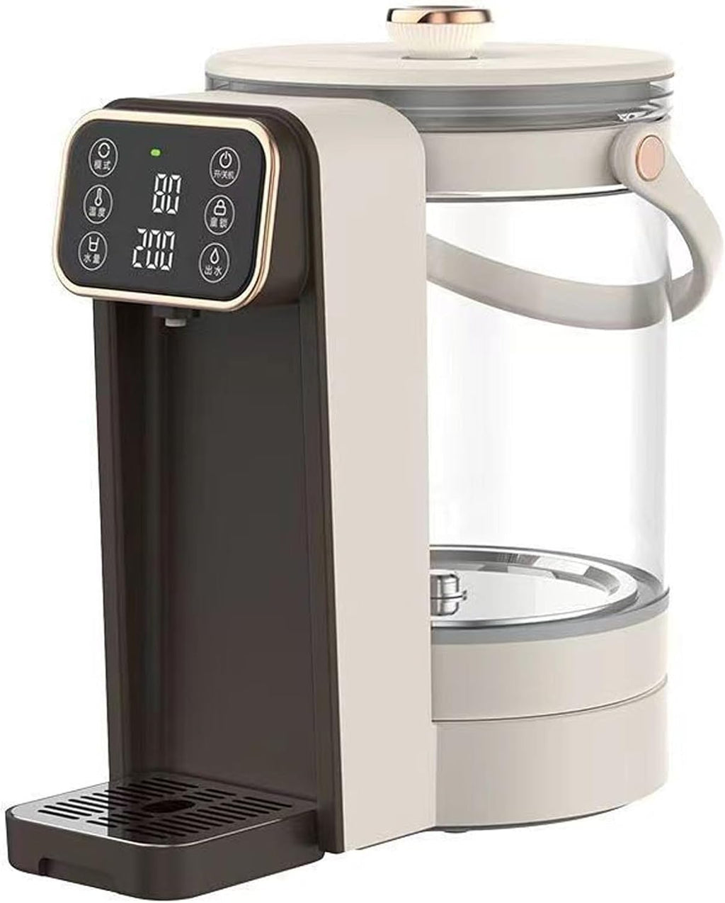 Instant Water Warmer Hot Water Dispenser Hot Water Machine Detachable Glass Tank Easy Cleaning Touch Screen Safety Lock for Home Baby Office